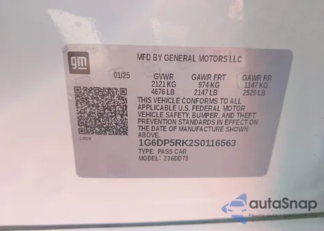 2025 Cadillac Ct5 Sport Rwd from USA, damaged, VIN 1G6DP5RK2S0116563